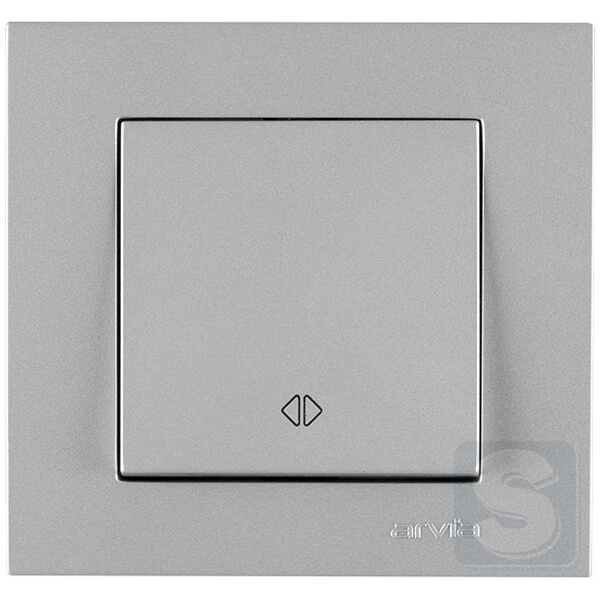 Вимикач одноклавішний ПЕРЕХРЕСТНИЙ Arvia Electric KAREN Срібло (20 03 2000 214)